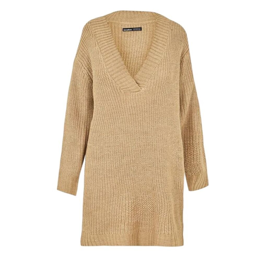 Threadbare Womens/Ladies Adeline Chunky Knit Sweater Dress / Stone